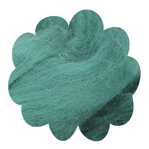theofeel Deutsche Merinowolle Filzwolle 25g Merino, nassfilzen, nadelfilzen, Märchenwolle, Spinnwolle, Spinnfasern, Wolle zum Spinnen, filzen, basteln (tannen grün) von theofeel