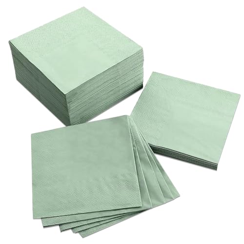 100 Stück Servietten Salbeigrün, 33 x 33 cm Papierservietten, Grüne Cocktailservietten, Tischdekoration, Servietten Hochzeit für Hochzeiten, Geburtstage, Jubiläumsfeiern 100 Stück Servietten Salbeigrün, 33 x 33 cm Papierservietten, Grüne Cocktailservietten, Tischdekoration, Servietten Hochzeit für Hochzeiten, Geburtstage, Jubiläumsfeiern von thirei