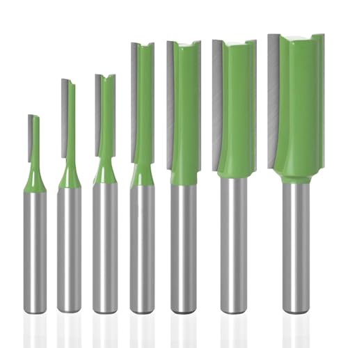 Fräser für Oberfräse, 6mm Extra Langer Bündigfräser, 7 Stück Holzfräser Schaft, Legierung Nutfräser, für Holz, Gerader Schnitt, Hartmetall Fräser für Oberfräse, 6mm Extra Langer Bündigfräser, 7 Stück Holzfräser Schaft, Legierung Nutfräser, für Holz, Gerader Schnitt, Hartmetall von thirei