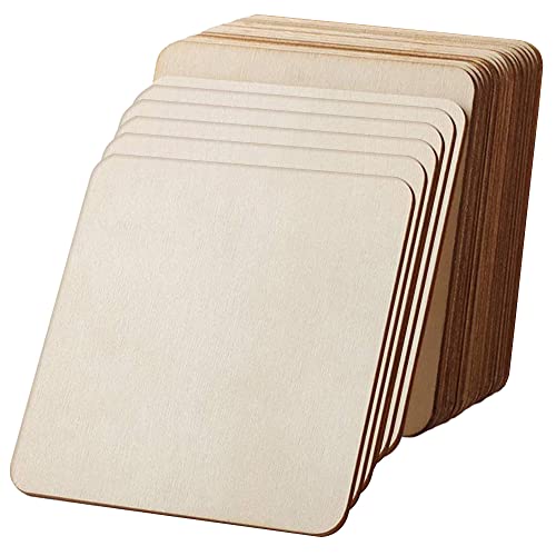 Holzscheiben, 20 Stück Quadrat Holzscheiben, 10x10 cm Holz Quadrate Scheiben Baumscheiben Holzplättchen für Dekoration, Untersetzer, Handwerke von thirei