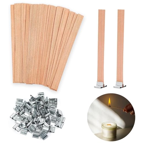 Kerzendocht aus Holz,50 Stücke Holzdochte für Kerzen, mit 50 Eisenständer, Kerzendochte zum Kerzenziehen, 13 x130 mm, Holzdochte Kerzendocht aus Holz,50 Stücke Holzdochte für Kerzen, mit 50 Eisenständer, Kerzendochte zum Kerzenziehen, 13 x130 mm, Holzdochte von thirei
