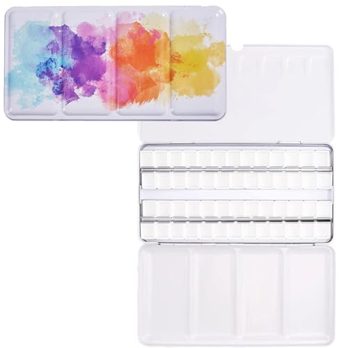 Leere Aquarellpalette, Palette Farbkasten mit 52 Pcs Hälfte Pfannen, Großes Buntes Metall Box, Wassermalkasten, für Aquarellfarbe, Gunst malerei, DIY Kunst Leere Aquarellpalette, Palette Farbkasten mit 52 Pcs Hälfte Pfannen, Großes Buntes Metall Box, Wassermalkasten, für Aquarellfarbe, Gunst malerei, DIY Kunst von thirei