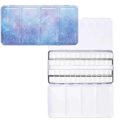 Palette Farbkasten mit 52 Pcs Hälfte Pfannen, Leere Aquarellpalette, Wassermalkasten, Großes Lila Galaxie Metall-Box, für Aquarellfarbe, Gunst malerei, DIY Kunst Palette Farbkasten mit 52 Pcs Hälfte Pfannen, Leere Aquarellpalette, Wassermalkasten, Großes Lila Galaxie Metall-Box, für Aquarellfarbe, Gunst malerei, DIY Kunst von thirei