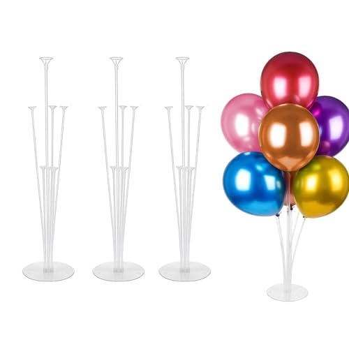 thirei 3 Stück Ballonständer, Ballonhalter, Wiederverwendbar Desktop Ballonstäbe, für Partydekorationen, Hochzeitsdekorationen und Geburtstagsdekorationen von thirei