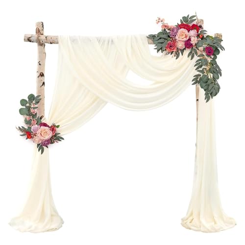 thirei Elfenbeinweiß Hochzeitsbogen, Hochzeit Vorhang Hochzeitsbogen, Vorhang,Chiffon Stoff Querbehang Deko Gardinen Vorhang, Hochzeitsbogen Gardinen Dekoration,für Party Hochzeit Torbogen thirei Elfenbeinweiß Hochzeitsbogen, Hochzeit Vorhang Hochzeitsbogen, Vorhang,Chiffon Stoff Querbehang Deko Gardinen Vorhang, Hochzeitsbogen Gardinen Dekoration,für Party Hochzeit Torbogen von thirei