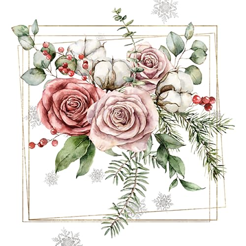20 Servietten Weihnachten Rosen im Naturgesteck als Tischdeko. Papierservietten mit Motiv. Auch für Decoupage und Serviettentechnik 33x33cm 20 Servietten Weihnachten Rosen im Naturgesteck als Tischdeko. Papierservietten mit Motiv. Auch für Decoupage und Serviettentechnik 33x33cm von ti-flair