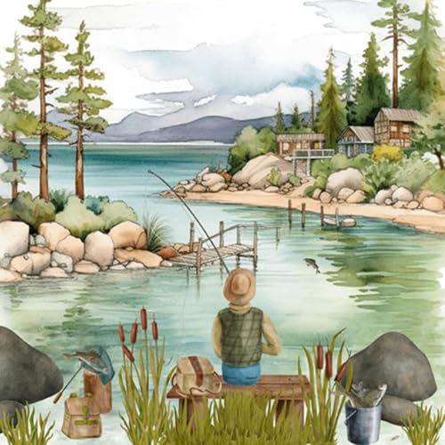 Servietten Papier 33x33cm 3-lagig 20 Stück Angler am Bergsee - hochwertig & nachhaltig - Einweg Papierservietten - Servietten für Naturfreunde Gastronomie Alltag - Motiv See Landschaft Berge Servietten Papier 33x33cm 3-lagig 20 Stück Angler am Bergsee - hochwertig & nachhaltig - Einweg Papierservietten - Servietten für Naturfreunde Gastronomie Alltag - Motiv See Landschaft Berge von ti-flair