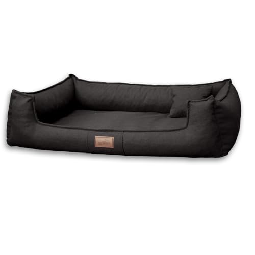 tierlando® Orthopädisches Hundebett Goofy inkl. Matratzenschoner für mittelgroße, große und sehr große Hunde, Möbelstoff, Waschbar Hundesofa Hundekörbchen | Schwarz | G4-A-03 von tierlando