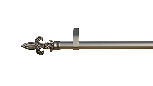 Gardinenstange Lucca 1, chrom-matt, 16mm Durchmesser, 150cm, inkl. Trägern von tilldekor