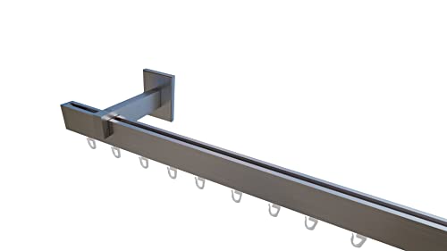 Innenlaufsystem Gardinenstange SQUARE-LINE kantig - aluminium - 120 cm 1-Lauf von tilldekor