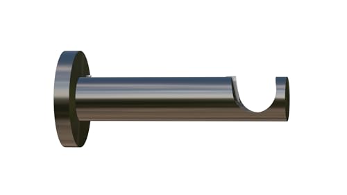 Tilldekor 16 mm Träger - Gardinenstangenträger/ Auflageträger, 75mm Wandabstand, 1-Lauf, edelstahl-optik, Metall von tilldekor