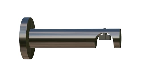 Tilldekor 20 mm Träger - Gardinenstangenträger für Innenlaufsysteme, 75 mm Wandabstand, 1-Lauf, edelstahl-optik, Metall von tilldekor