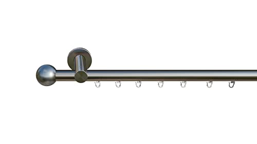 tilldekor Innenlauf Gardinenstange nach Maß, Formentor 1-läufig Edelstahl-Optik, 16mm Durchmesser, auf Maß gefertigt, 310 cm, inkl. Trägern und Endstücken tilldekor Innenlauf Gardinenstange nach Maß, Formentor 1-läufig Edelstahl-Optik, 16mm Durchmesser, auf Maß gefertigt, 310 cm, inkl. Trägern und Endstücken von tilldekor