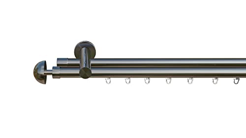 tilldekor Innenlauf Gardinenstange nach Maß, Prior 2-läufig Edelstahl-Optik, 16mm Durchmesser, auf Maß gefertigt, 190 cm, inkl. Trägern und Endstücken tilldekor Innenlauf Gardinenstange nach Maß, Prior 2-läufig Edelstahl-Optik, 16mm Durchmesser, auf Maß gefertigt, 190 cm, inkl. Trägern und Endstücken von tilldekor