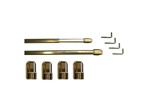 tilldekor Vitragestange, ausziehbare Gardinenstange, messing-glanz, 40-70 cm flach-oval, 2 Stück, inkl. 4 Schraubhaken 4 Selbstklebehaken tilldekor Vitragestange, ausziehbare Gardinenstange, messing-glanz, 40-70 cm flach-oval, 2 Stück, inkl. 4 Schraubhaken 4 Selbstklebehaken von tilldekor
