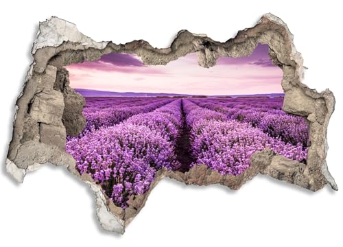 3D Wandtattoo selbstklebend Wanddurchbruch | Loch in der Wand Mauerloch | Wetterfeste Wandsticker Gross Innen und Outdoor | 60x40cm Lavendel Provence Landschaft von timalo
