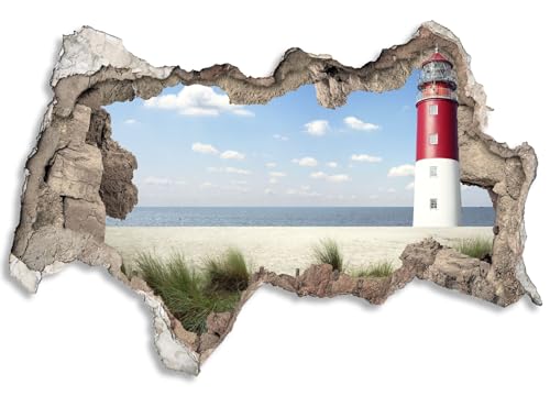 3D Wandtattoo selbstklebend Wanddurchbruch | Loch in der Wand Mauerloch | Wetterfeste Wandsticker Gross Innen und Outdoor | 60x40cm Nordsee Strand Leuchturm 3D Wandtattoo selbstklebend Wanddurchbruch | Loch in der Wand Mauerloch | Wetterfeste Wandsticker Gross Innen und Outdoor | 60x40cm Nordsee Strand Leuchturm von timalo