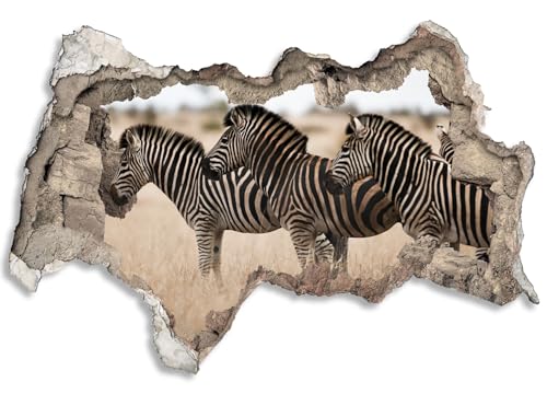 3D Wandtattoo selbstklebend Wanddurchbruch | Loch in der Wand Mauerloch | Wetterfeste Wandsticker Gross Innen und Outdoor | 90x60cm Afrika Zebras 3D Wandtattoo selbstklebend Wanddurchbruch | Loch in der Wand Mauerloch | Wetterfeste Wandsticker Gross Innen und Outdoor | 90x60cm Afrika Zebras von timalo