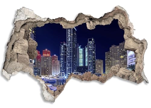 3D Wandtattoo selbstklebend Wanddurchbruch | Loch in der Wand Mauerloch | Wetterfeste Wandsticker Gross Innen und Outdoor | 90x60cm Stadt Hafen Nacht Dubai 3D Wandtattoo selbstklebend Wanddurchbruch | Loch in der Wand Mauerloch | Wetterfeste Wandsticker Gross Innen und Outdoor | 90x60cm Stadt Hafen Nacht Dubai von timalo