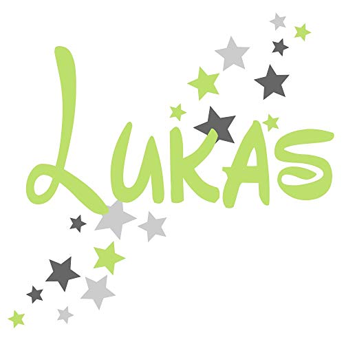 Türaufkleber mit Namen 73064-29cm-tricolore-Pastellgrün-dunkelgrau-grau, mit Sternen, fürs Spielzimmer Jungenzimmer, Kinderzimmer Jungen, Wandtattoo Wunschname Türaufkleber mit Namen 73064-29cm-tricolore-Pastellgrün-dunkelgrau-grau, mit Sternen, fürs Spielzimmer Jungenzimmer, Kinderzimmer Jungen, Wandtattoo Wunschname von timalo