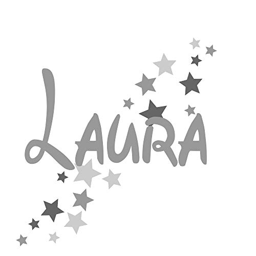 Türaufkleber mit Namen 73064-29cm-tricolore-grau, Sterne, Kinderzimmer, Kinderaufkleber, Namensaufkleber, Wandtattoo Türaufkleber mit Namen 73064-29cm-tricolore-grau, Sterne, Kinderzimmer, Kinderaufkleber, Namensaufkleber, Wandtattoo von timalo