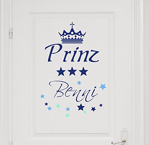 Türaufkleber mit Wunschnamen, 73058-29cm-tricolore-blau, mit bunten Sternen, kleiner Prinz mit Krone - fürs Spielzimmer Jungenzimmer, Kinderzimmer Jungen, Kinderaufkleber mit Namen Türaufkleber mit Wunschnamen, 73058-29cm-tricolore-blau, mit bunten Sternen, kleiner Prinz mit Krone - fürs Spielzimmer Jungenzimmer, Kinderzimmer Jungen, Kinderaufkleber mit Namen von timalo