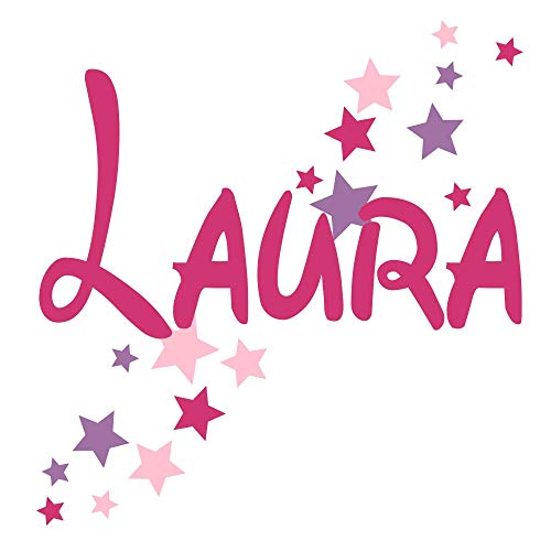 Wandtattoo Türaufkleber, Kinderzimmer mit Namen für Mädchen, 73002-29cm-tricolore-pink, mit bunten Sternen fürs Mädchenzimmer, Wandaufkleber Wandtatoos Wandtattoo Türaufkleber, Kinderzimmer mit Namen für Mädchen, 73002-29cm-tricolore-pink, mit bunten Sternen fürs Mädchenzimmer, Wandaufkleber Wandtatoos von timalo