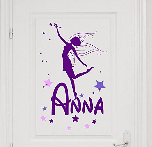 Wandtattoo Türaufkleber mit Wunschnamen 73063-29cm-tricolore-violett, Sterne - Elfen, Fee, Prinzessin - fürs Mädchenzimmer, Kinderzimmer Mädchen, Kinderaufkleber Wandtattoo Türaufkleber mit Wunschnamen 73063-29cm-tricolore-violett, Sterne - Elfen, Fee, Prinzessin - fürs Mädchenzimmer, Kinderzimmer Mädchen, Kinderaufkleber von timalo