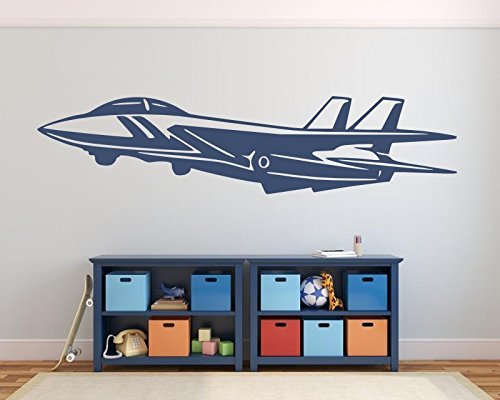 Wandtattoo fürs Kinderzimmer, 72450-58x14cm~ Flugzeug, Jet, Düsenjet ~ Wandaufkleber für Kinder, Aufkleber für die Wand, Tapetensticker aus Markenfolie, 32 Farben wählbar Wandtattoo fürs Kinderzimmer, 72450-58x14cm~ Flugzeug, Jet, Düsenjet ~ Wandaufkleber für Kinder, Aufkleber für die Wand, Tapetensticker aus Markenfolie, 32 Farben wählbar von timalo
