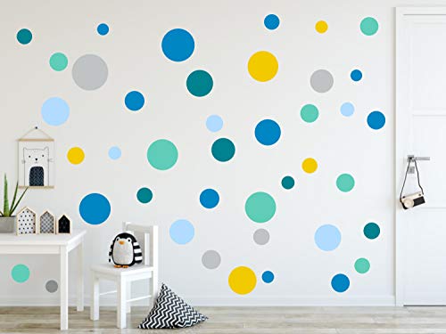 timalo® Wandtattoo Kinderzimmer Kreise Pastellkreise blau 120 Stück von timalo