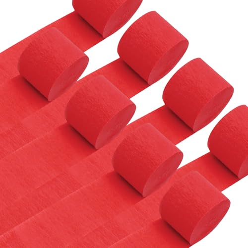 8 Rollen rote Krepppapier-Luftschlangen, Weihnachtsfeier, Luftschlangen, Fotoautomaten-Hintergrund für Valentinstag, Weihnachten, Geburtstag, Karneval, Jahrestag, Party-Dekorationen (insgesamt 200 m) 8 Rollen rote Krepppapier-Luftschlangen, Weihnachtsfeier, Luftschlangen, Fotoautomaten-Hintergrund für Valentinstag, Weihnachten, Geburtstag, Karneval, Jahrestag, Party-Dekorationen (insgesamt 200 m) von timecity