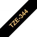 Brother tze344 Generisches laminiertes Etikettenband – goldener Text auf schwarzem Hintergrund – Breite 18 mm x 8 m von tintasycartuchos.com
