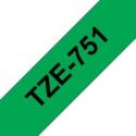 Brother tze751 Generisches laminiertes Etikettenband, schwarzer Text auf grünem Hintergrund, Breite 24 mm x 8 m von tintasycartuchos.com