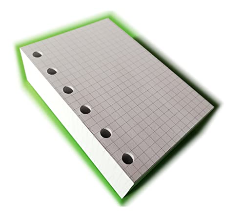 tipome.com Ersatz 200 Blatt, kariert, Format A7 Mini-Pocket 8 x 12 cm für Terminplaner mit 6 Ringen - elfenbeinfarbenes Papier 120 g von tipome.com