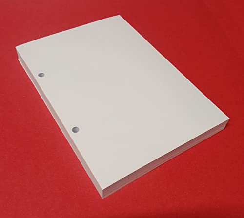tipome 100 Blatt mit 2 Löchern im Format DIN A5 14,5 x 20,5 cm. weißes Fsc-Papier 120 g, Nachfüllpackung für Ordner Ringen Abstand 8 cm von tipome