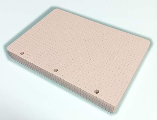 tipome Dotted Nachfüllmine 100 Blatt A5 14,5 x 20,5 cm 120 g weißes Papier 3-Loch für A5-Ordner mit 3 Ringen - Pfirsich von tipome