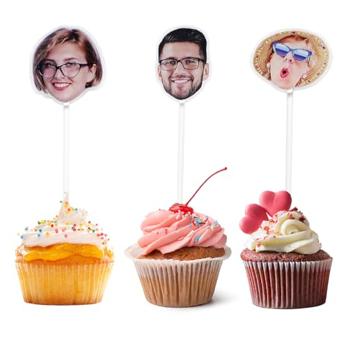 Cupcake-Topper mit Gesichtsausschnitt, personalisierbar, Acryl-Bild-Dekorationen für Geburtstage, Partys, Hochzeiten, Veranstaltungen und Feiern Cupcake-Topper mit Gesichtsausschnitt, personalisierbar, Acryl-Bild-Dekorationen für Geburtstage, Partys, Hochzeiten, Veranstaltungen und Feiern von tiwkabm