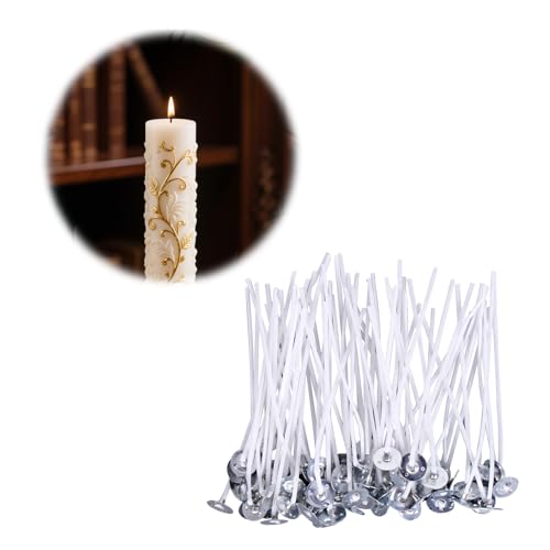 tiyiyok 50 Kerzendochte zum Kerzenmachen, 15cm Kerzendocht Set, Kerzenwachs, Kerzendochte für Dicke Kerzen, natürliches Baumwoll, Dochte für Kerzen Candle DIY, Kerzen Docht Zubehör Set von tiyiyok