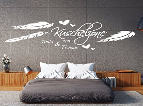tjapalo Wandtattoo Kuschelzone mit Namen Wandtatoo Wandtattoo Name Kuschelzone Wunschnamen (B110 x H30 cm) von tjapalo