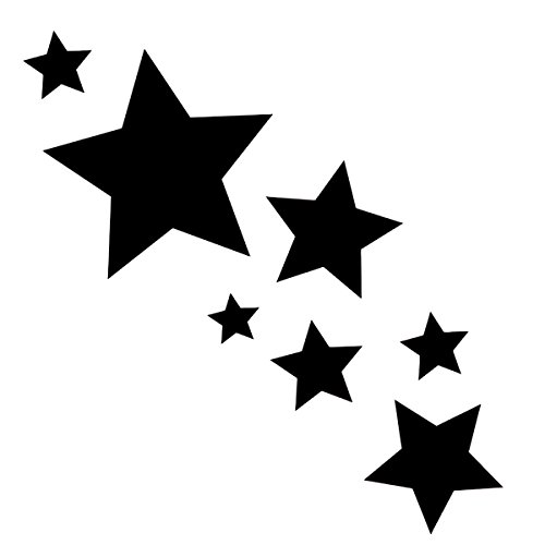 tjapalo® 8 Stück Schwarz Sterne Aufkleber selbstklebende Sterne Sticker Fenster Wandtattoo Autoaufkleber Vinyl Minimalistisch von tjapalo