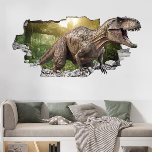 tjapalo® vz22 3D Wandtattoo Kinderzimmer jungen Deko Jungenzimmer Dino Wandtattoo Dinosaurier Wandsticker Kinderzimmer junge wandbilder dinosaurier, Größen Name: B58xH28cm von tjapalo