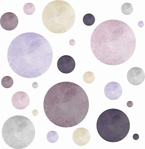 v79 tjapalo® 134St Pastell Punkte Aufkleber Wandtattoo Aquarell Punkte lila Kreise Wandtattoo punkte Kinderzimmer von tjapalo