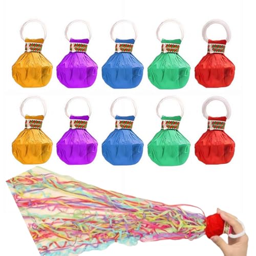 10 Stück Handwurf-Luftschlangen und Konfetti-Popper, bunte Handwurf-Druckknöpfe, keine Unordnung, Konfetti-Popper, leicht zu reinigen, Party-Popper, Papierknallbonbons für Geburtstag, Hochzeit 10 Stück Handwurf-Luftschlangen und Konfetti-Popper, bunte Handwurf-Druckknöpfe, keine Unordnung, Konfetti-Popper, leicht zu reinigen, Party-Popper, Papierknallbonbons für Geburtstag, Hochzeit von tkerinse