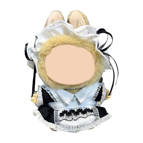 17 cm Puppenkleidung für Labu-Kleidung Outfit Set, Mode Hut und Overalls Outfit Set, Puppenkleidung und Zubehör, Cartoon Puppe Kleidung Ersatz von tkerinse