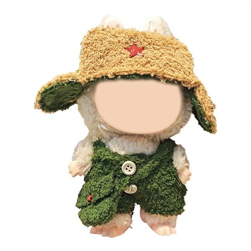 17 cm Puppenkleidung für Labu-Kleidung Outfit Set, Mode Hut und Overalls Outfit Set, Puppenkleidung und Zubehör, Cartoon Puppe Kleidung Ersatz 17 cm Puppenkleidung für Labu-Kleidung Outfit Set, Mode Hut und Overalls Outfit Set, Puppenkleidung und Zubehör, Cartoon Puppe Kleidung Ersatz von tkerinse