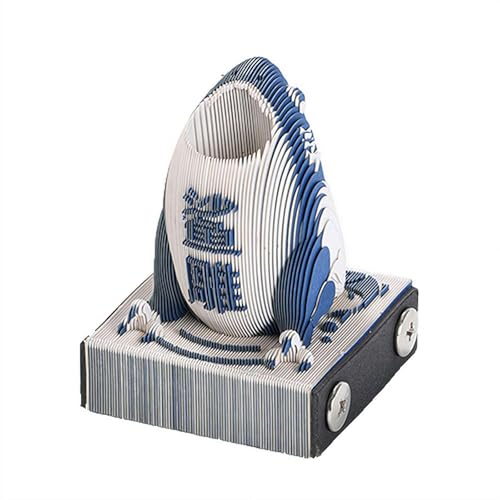 3D-Haifisch-Kalender 2026, Mini-Haifisch-Form-Papierschnitz-Notizblock, DIY Abreißzeit-Kalender 2026, Haie, Papierschnitzerei, Geschenke, Desktop-Dekoration für Zuhause, Büro (blau) von tkerinse