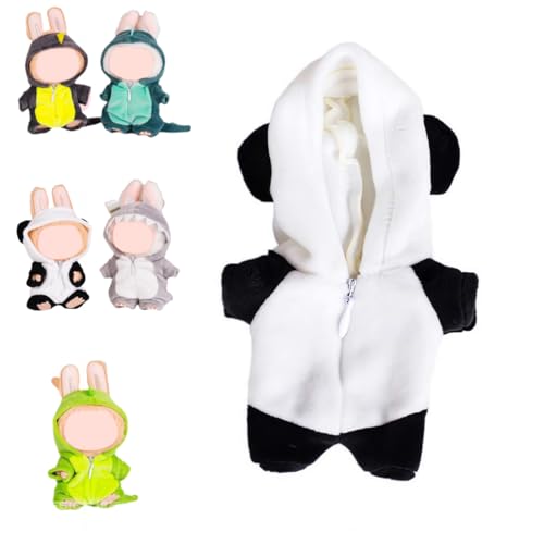 Kleidung für Puppen, 17 cm, Plüschpuppenkleidung, Tier, einteiliger Kleidungsanzug, Schlafanzug für Labu, weiches Outfit, niedliches Kleidungsset für 6,7 Zoll Puppen Display und Spielen von tkerinse