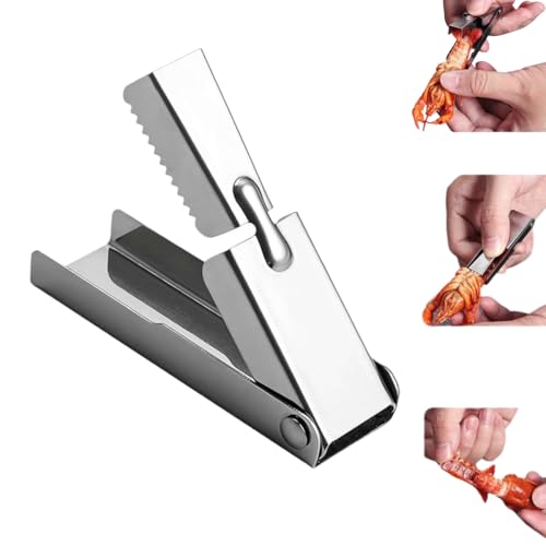 tkerinse Crawfish Peeler Tool, Crawfish Tail Peeler, Stainless Steel Crawfish Shucker, Easy Crawfish Shell Cracker Crawfish Tail Remover Tool, Crayfish Shelling Device Seafood Tool (1pcs) von tkerinse