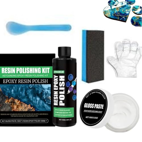 tkerinse Epoxidharz Schleifenkratzen Set, Polierpaste Epoxidharz, Epoxidharz-Polierset, Harz-Polierpaste, Epoxidharz-Schleifen, Polieren von Heimkunstwerken, Schleifpasten für Hochglanzoberflächen von tkerinse