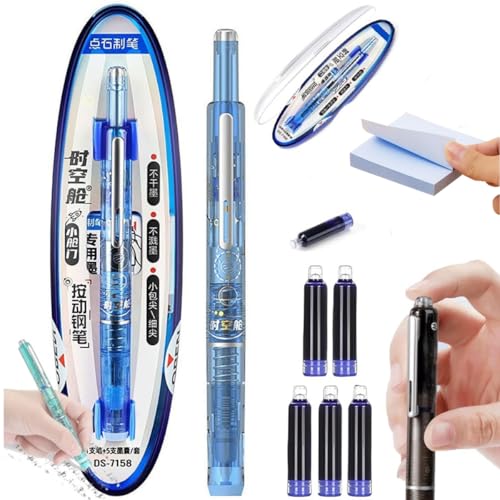 tkerinse Protectivemethod Füllfederhalter, einziehbar, 0,38 mm, blaue und schwarze Tinte, transparenter Schaft, inklusive 5 nachfüllbaren Tintenpatronen für reibungsloses Schreiben, kein Auslaufen der tkerinse Protectivemethod Füllfederhalter, einziehbar, 0,38 mm, blaue und schwarze Tinte, transparenter Schaft, inklusive 5 nachfüllbaren Tintenpatronen für reibungsloses Schreiben, kein Auslaufen der von tkerinse